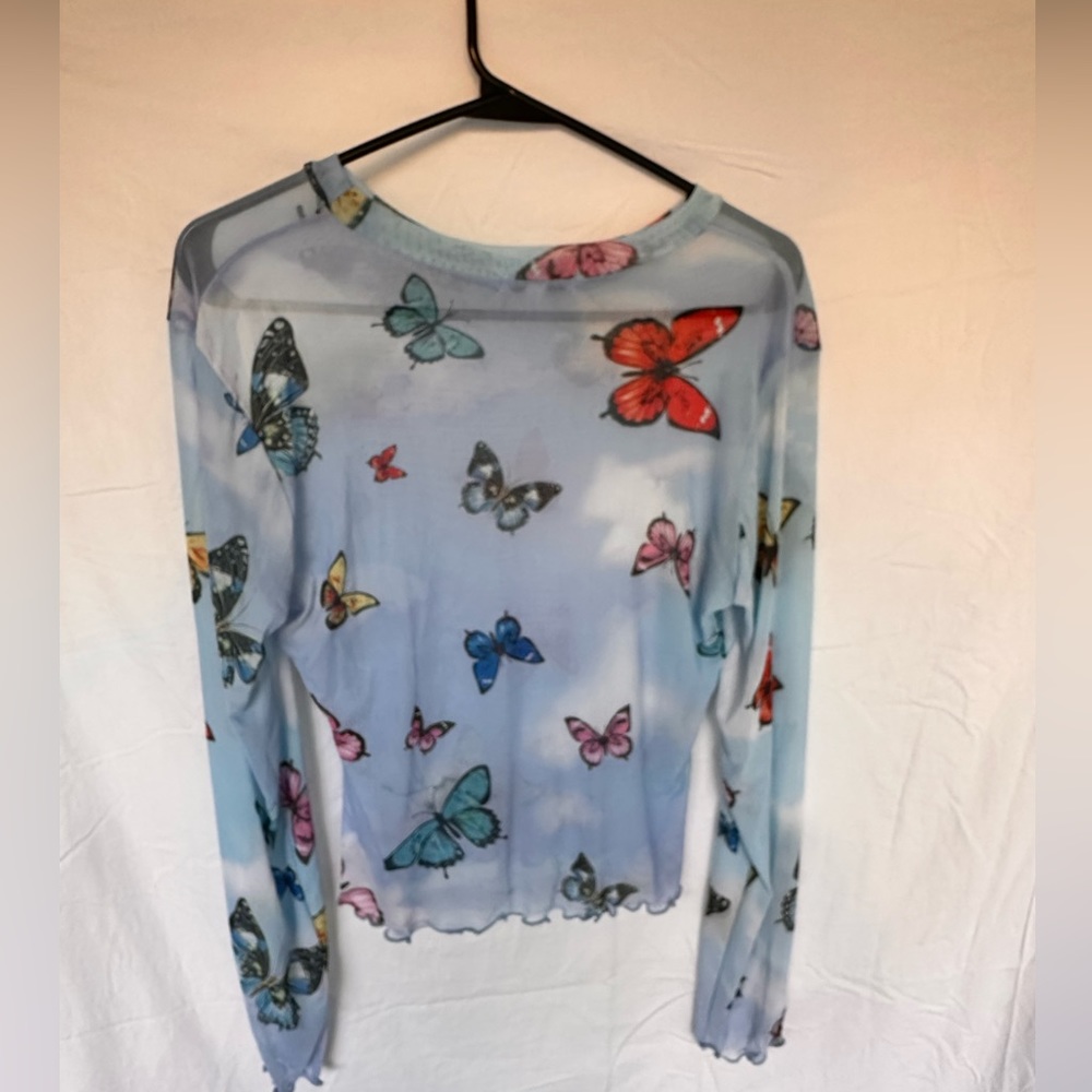 Fashion Nova Mesh Butterfly Top